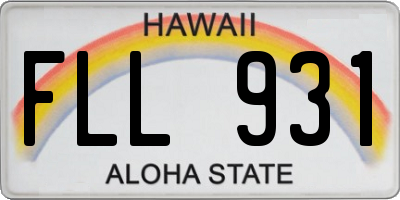 HI license plate FLL931