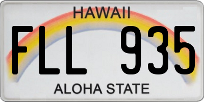 HI license plate FLL935
