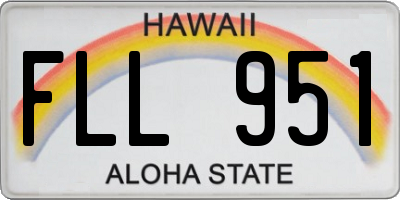 HI license plate FLL951