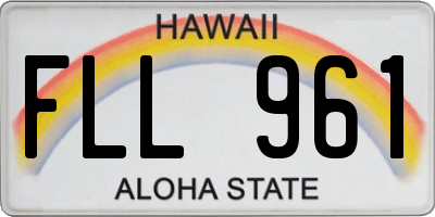 HI license plate FLL961