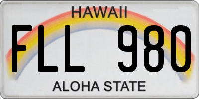 HI license plate FLL980