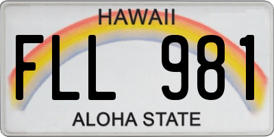 HI license plate FLL981