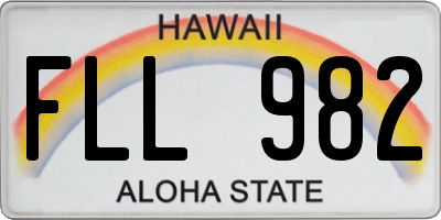 HI license plate FLL982