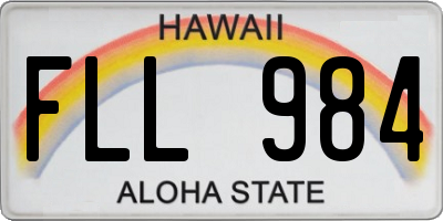 HI license plate FLL984