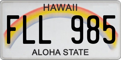HI license plate FLL985
