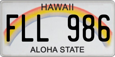 HI license plate FLL986
