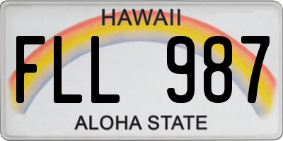 HI license plate FLL987