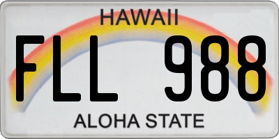 HI license plate FLL988