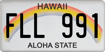 HI license plate FLL991