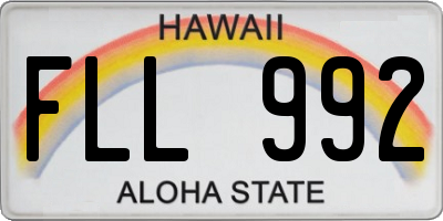 HI license plate FLL992
