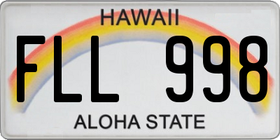 HI license plate FLL998