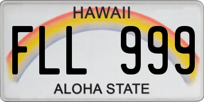 HI license plate FLL999