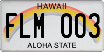 HI license plate FLM003