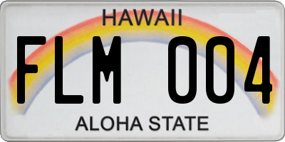 HI license plate FLM004