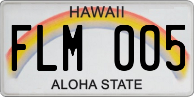 HI license plate FLM005
