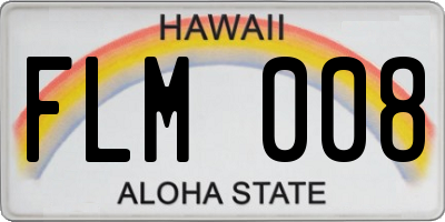 HI license plate FLM008