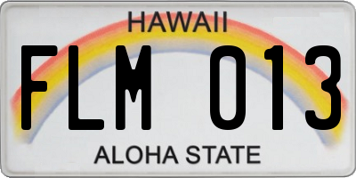 HI license plate FLM013