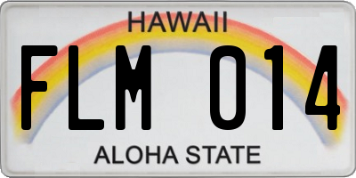 HI license plate FLM014