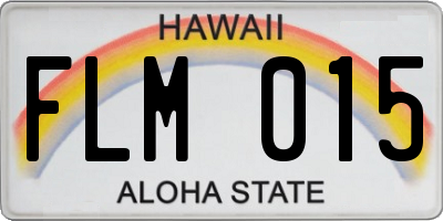 HI license plate FLM015