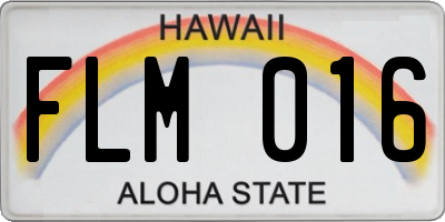 HI license plate FLM016