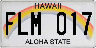 HI license plate FLM017