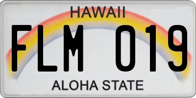 HI license plate FLM019
