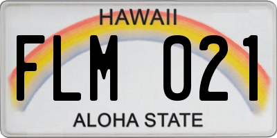 HI license plate FLM021