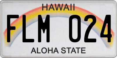 HI license plate FLM024
