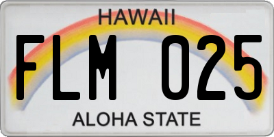 HI license plate FLM025