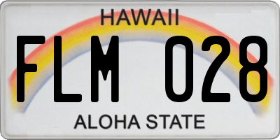 HI license plate FLM028