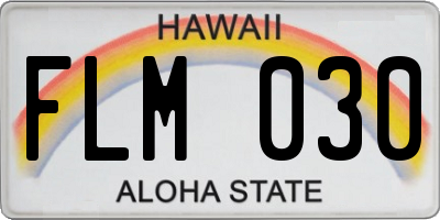 HI license plate FLM030