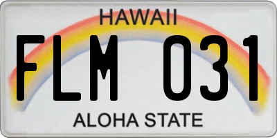 HI license plate FLM031