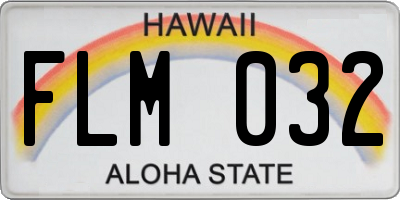 HI license plate FLM032