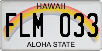HI license plate FLM033