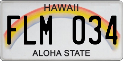 HI license plate FLM034