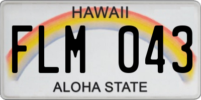 HI license plate FLM043