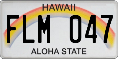 HI license plate FLM047