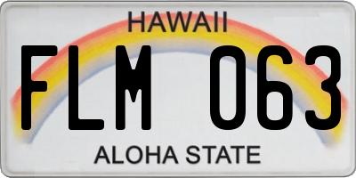 HI license plate FLM063
