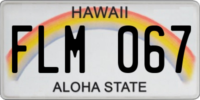 HI license plate FLM067