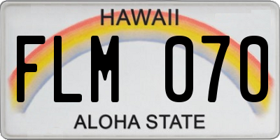 HI license plate FLM070