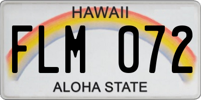 HI license plate FLM072
