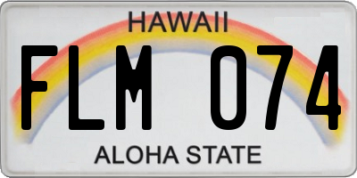 HI license plate FLM074