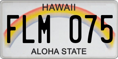 HI license plate FLM075