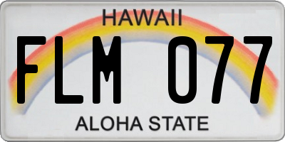 HI license plate FLM077
