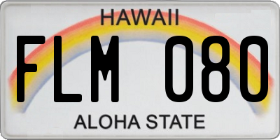 HI license plate FLM080
