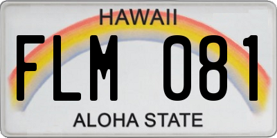 HI license plate FLM081
