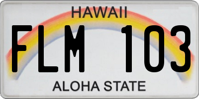 HI license plate FLM103