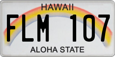 HI license plate FLM107