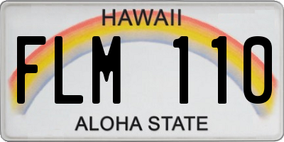 HI license plate FLM110