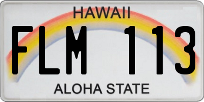 HI license plate FLM113